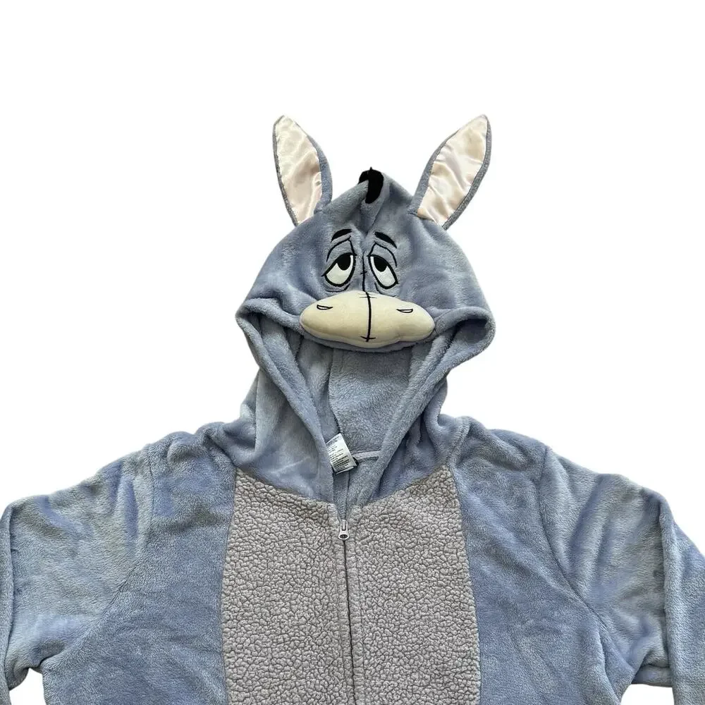 Disney Eeyore One Piece Adult 3X Plush Fleece Pajamas Costume Winnie Pooh - Picture 2 of 5